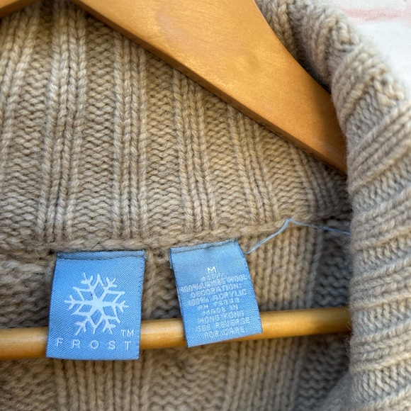 VTG Frost size M floral crochet Grannycore full zip wool cardigan sweater - Picture 4 of 7